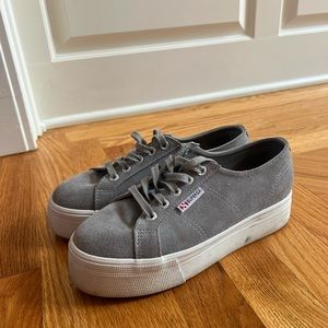 platform superga sneakers - grey, size 7